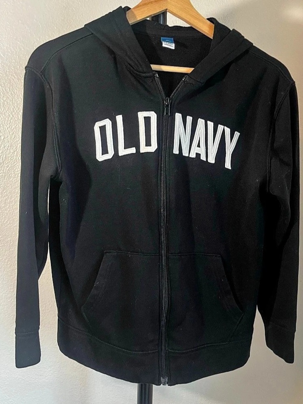 Old Navy Logo Full-Zip Hoodie Boys XL Black & White